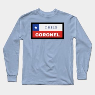 Coronel City in Chilean Flag Long Sleeve T-Shirt